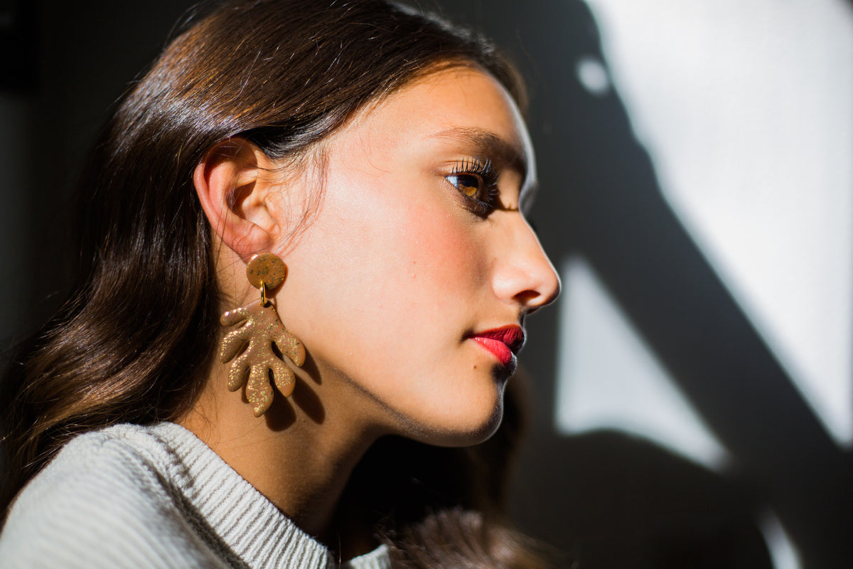 Matisse Cognac & Gold Fleck Earrings