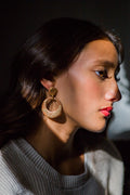 Selene Tan & Gold Fleck Earrings