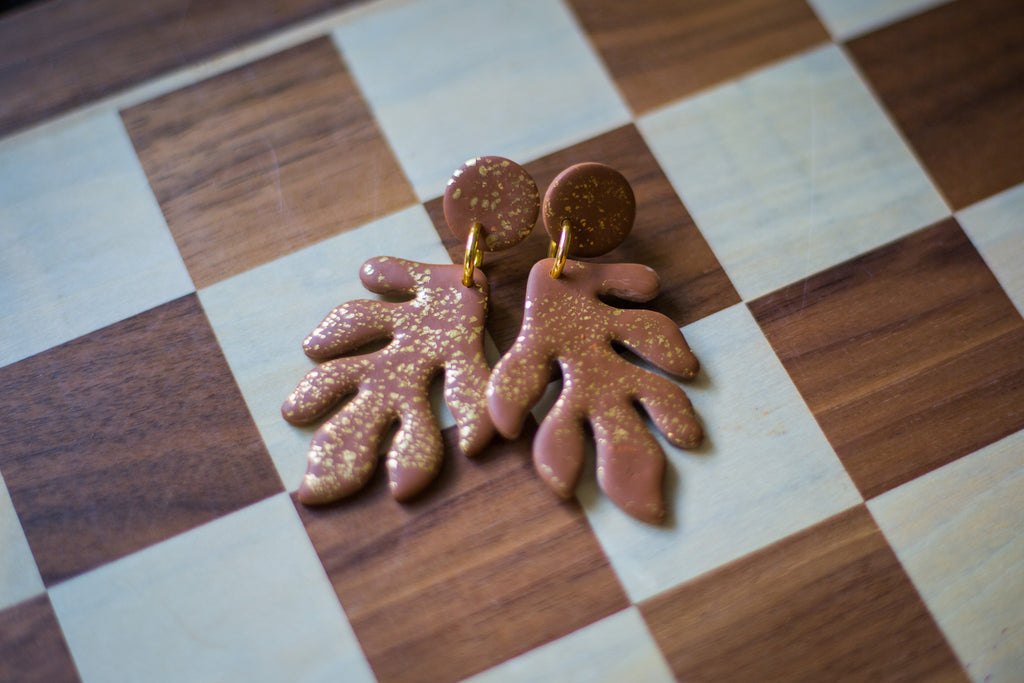 Matisse Cognac & Gold Fleck Earrings