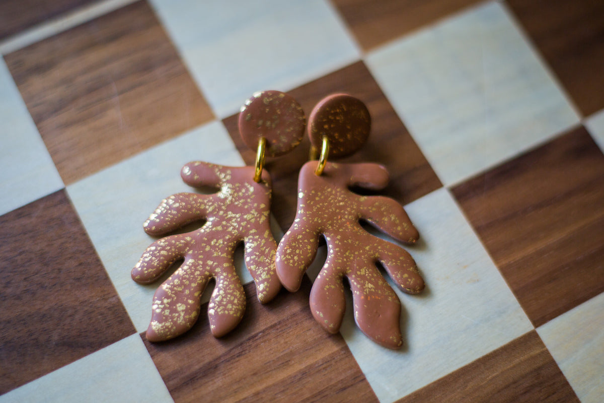 Matisse Cognac & Gold Fleck Earrings