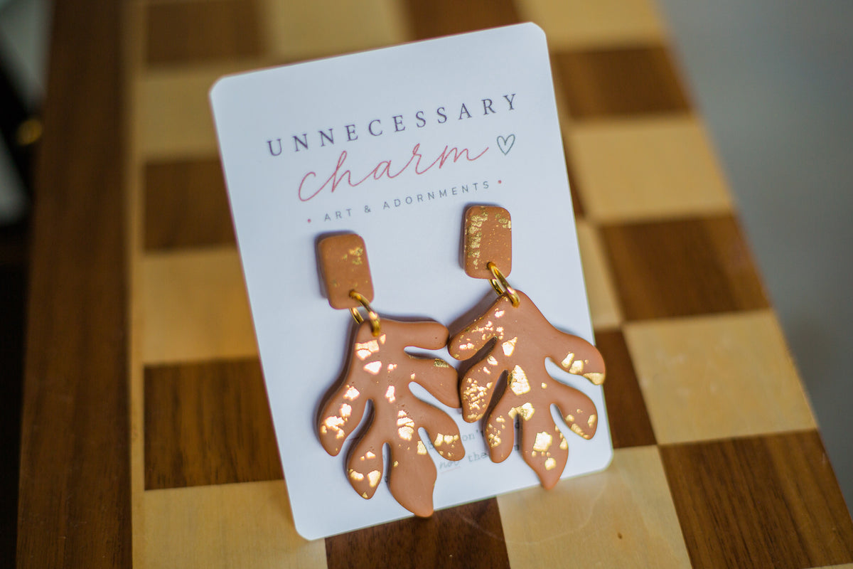Matisse Cognac Tan with Golden Fleck Rectangle Posts