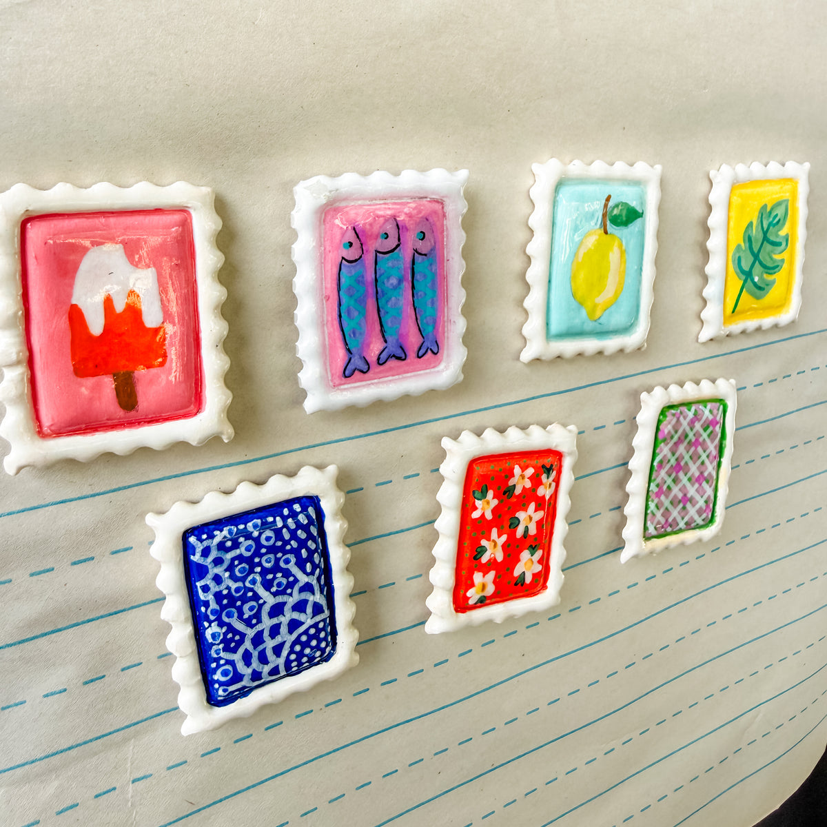 1.5 Inch Postage Stamp Magnets Set