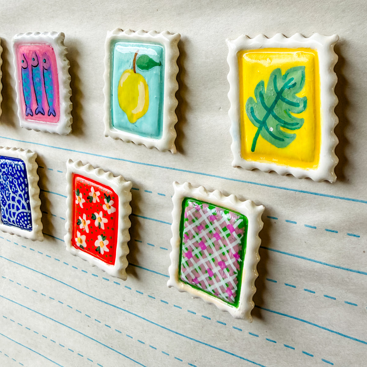 1.5 Inch Postage Stamp Magnets Set